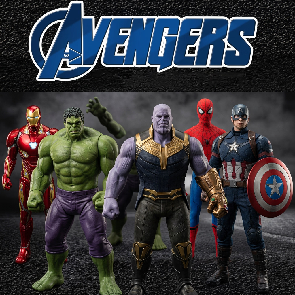 AKANSHA Avengers Hero Action Figure Set of 5 Superheroes (Multicolor)
