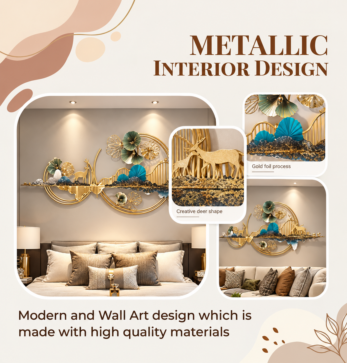 Deer Metal Wall Decor – Elegant Nature-Inspired Wall Art for Home