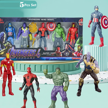 AKANSHA Avengers Hero Action Figure Set of 5 Superheroes (Multicolor)