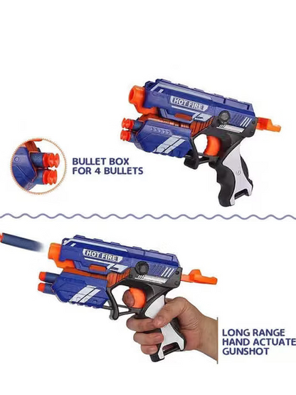Blaze Storm Hot Fire Soft Bullet Gun Toy with 10 Safe Soft Foam Bullets, Fun Target Shooting Battle Fight Game for Kids Boys (Blaze Storm- Hot Fire)