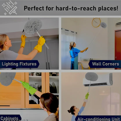 Fan Duster Cleaner Brush with Long Rod – Easy Ceiling Fan &amp; Dust Cleaning Tool