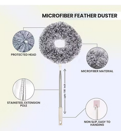 Fan Duster Cleaner Brush with Long Rod – Easy Ceiling Fan &amp; Dust Cleaning Tool