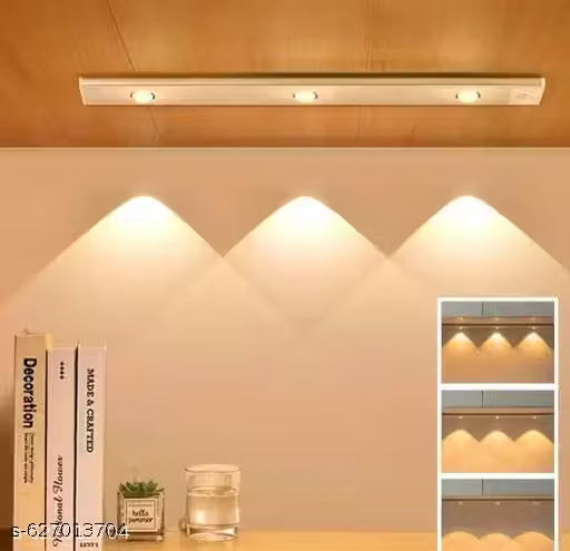 LED Cabinet Light with Motion Sensor 40cm Dimming Self Adhesive LED Light 2000mAh USB Rechargeable Night Light 3 Colors LED Lights Kitchen for CabinetV