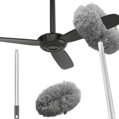 Fan Duster Cleaner Brush with Long Rod – Easy Ceiling Fan &amp; Dust Cleaning Tool